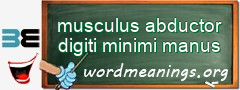 WordMeaning blackboard for musculus abductor digiti minimi manus